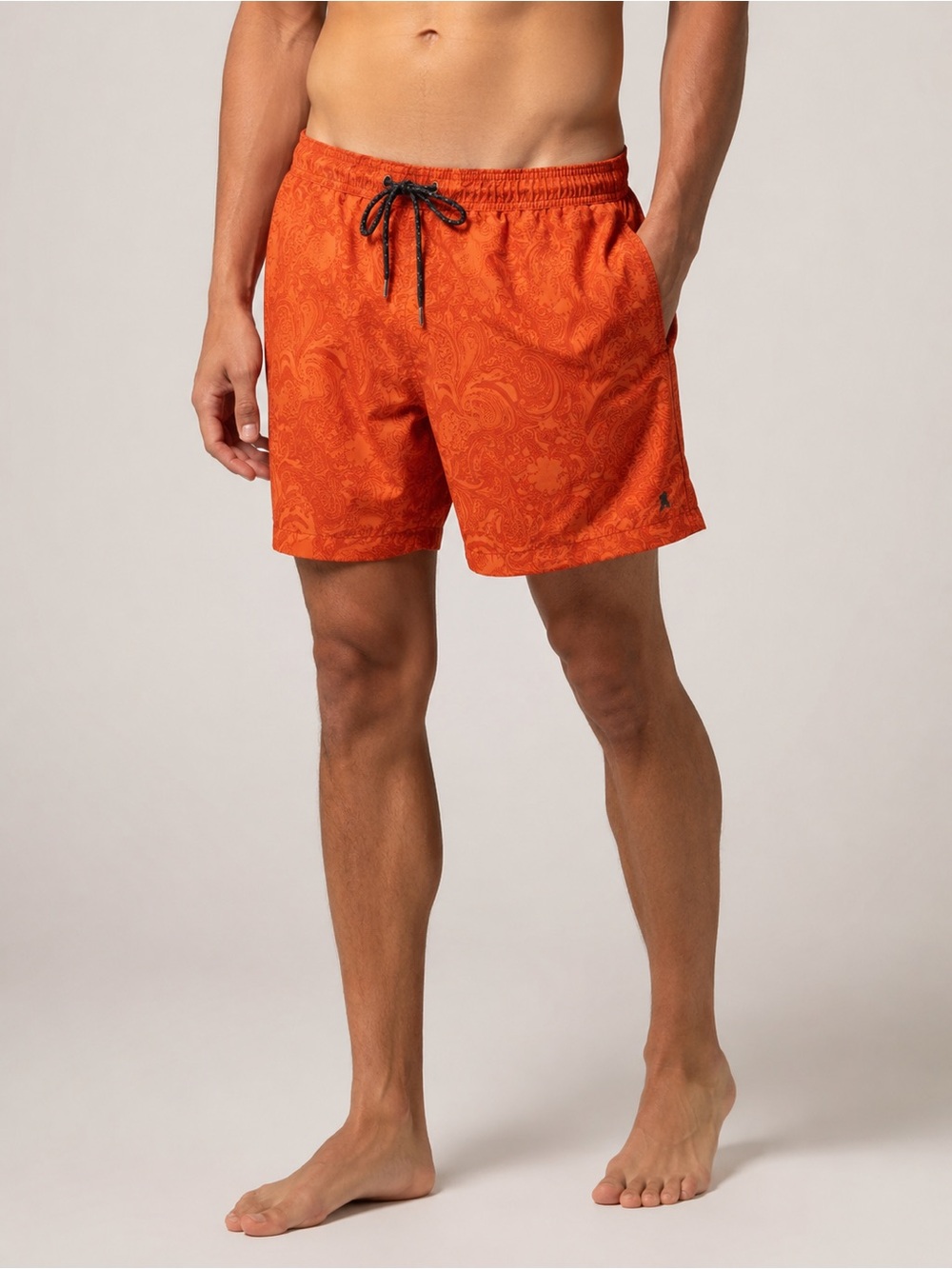Tommy Bahama Relax Swim Trunks Board Shorts Mens L / XL Orange Paisley Print